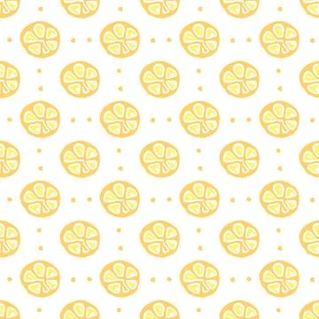 Seamless orange pattern. Drawn orange background. illustration with fruits Illustrazione stock