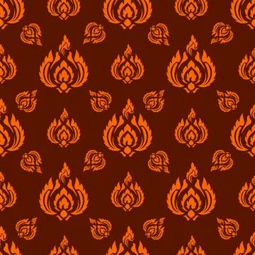 Seamless orange pattern fire style patterns on orange background Illustrazione stock