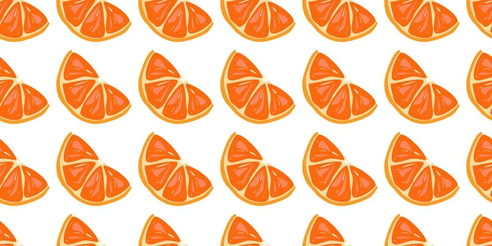 Seamless Orange Pattern with Slices Stock Illustration