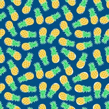 Seamless orange pineapples Stock Illustration