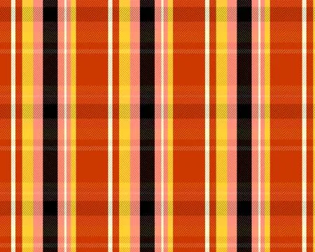 Seamless Orange Plaid Pattern Background for Design Stock Illustration