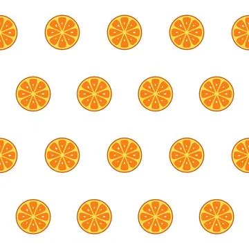 Seamless Orange Slice Pattern Background 스톡 일러스트