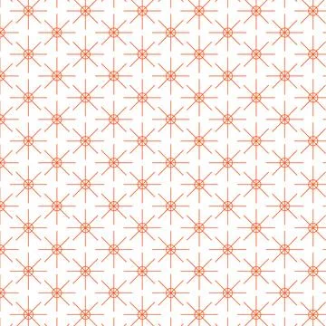 Seamless orange starburst pattern on white background Stock Illustration