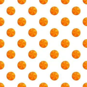 Seamless orange swirl candy pattern background Ilustração Stock