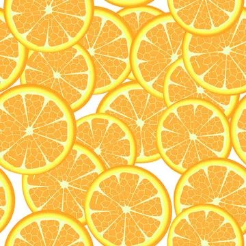 Seamless oranges Seamless template of orange slices, pattern on white back... Stock Photos