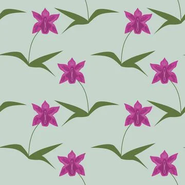 Seamless orchid pattern Illustrazione stock