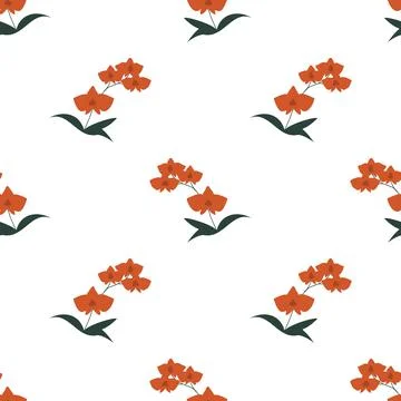 Seamless orchid pattern Stock Illustration