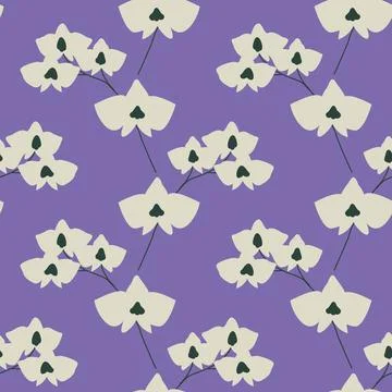 Seamless orchid pattern Stock Illustration
