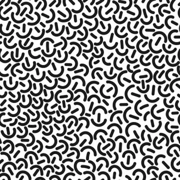Seamless organic rounded lines pattern on white background. Vector illustration Stock Illustration
