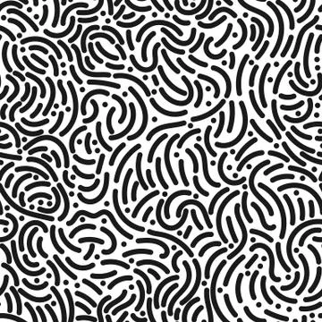 Seamless organic rounded lines pattern on white background. Vector illustration イラスト素材