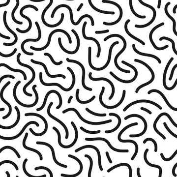 Seamless organic rounded lines pattern on white background. Vector illustration Illustrazione stock