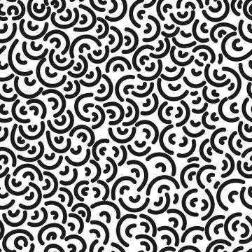 Seamless organic rounded lines pattern on white background. Vector illustration 스톡 일러스트