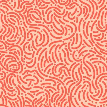 Seamless organic rounded lines pattern on white background. Vector illustration Illustrazione stock