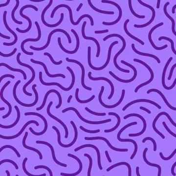 Seamless organic rounded lines pattern on white background. Vector illustration Stock Illustration