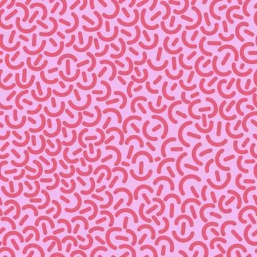 Seamless organic rounded lines pattern on white background. Vector illustration Illustrazione stock