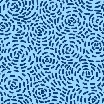 Seamless organic rounded lines pattern on white background. Vector illustration Illustrazione stock