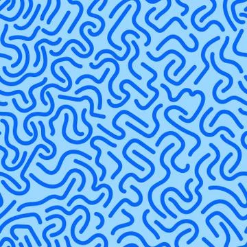 Seamless organic rounded lines pattern on white background. Vector illustration Stockillustratie