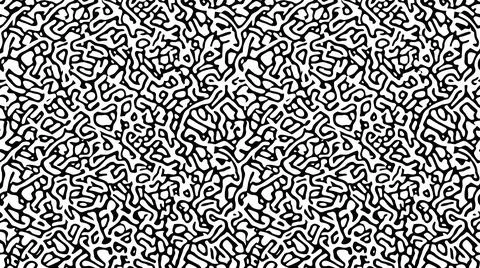 Seamless organic turing pattern with black fluid lines on white background .. Stock Illustration