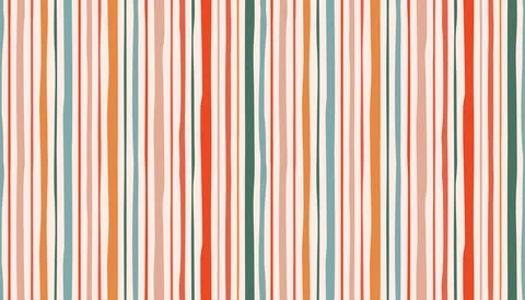 A seamless, organic vertical stripe pattern. Hand painted lines in warm ora.. Stock Illustration