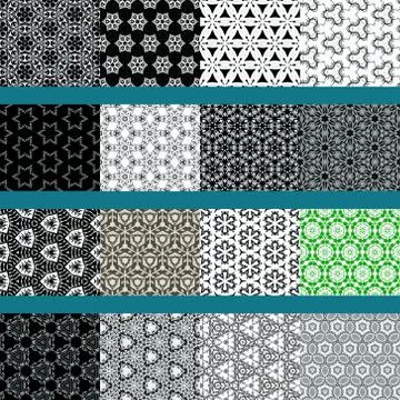 Seamless Orient Background pack of 16 Stock Illustration