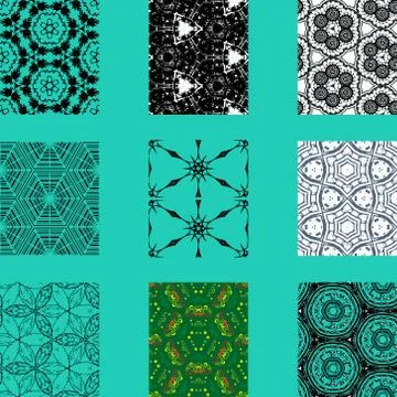 Seamless Orient Background pack of 9 Stock Illustration