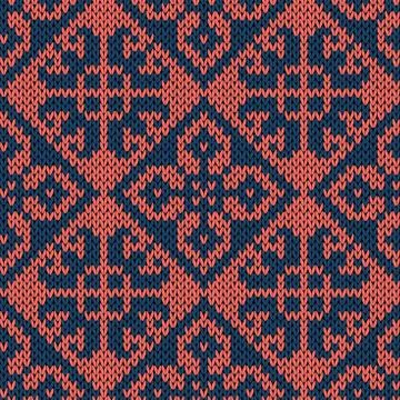 Seamless orient ethnic knitted pattern Stock Illustration