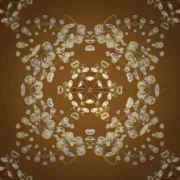 Seamless oriental classic golden pattern. Vector abstract background with golden 스톡 일러스트