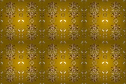 Seamless oriental classic golden pattern. Raster abstract background with golden Illustration