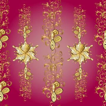 Seamless oriental classic golden pattern. Vector abstract background with golden Stock Illustration