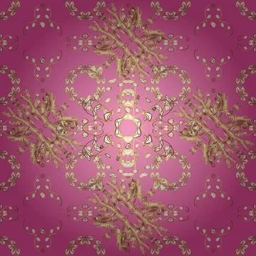 Seamless oriental classic golden pattern. Vector abstract background with golden Stock Illustration