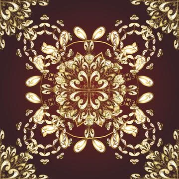 Seamless oriental classic golden pattern. Abstract background with golden repeat Stock Illustration