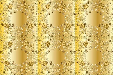 Seamless oriental classic golden pattern. Abstract background with golden repeat 스톡 일러스트