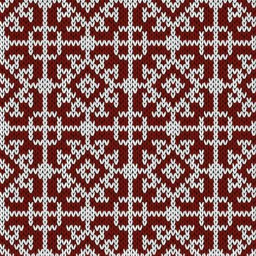 Seamless oriental ethnic knitted pattern Stock Illustration