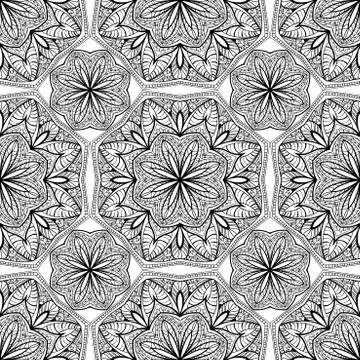 Seamless, oriental,  geometric pattern on a white background. Stock Illustration