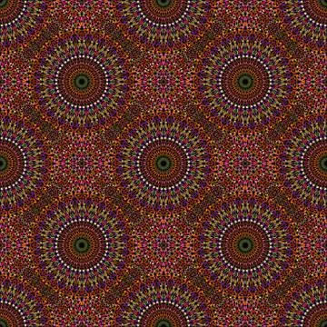 Seamless oriental mandala mosaic pattern background design Stock Illustration