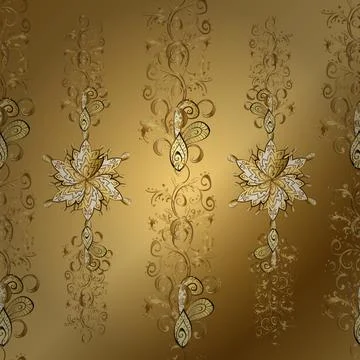 Seamless. Oriental nice pattern with arabesques and floral elements. Traditional Stock Illustration