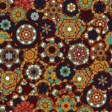 Seamless oriental ornamental pattern. Vector laced decorative background with イラスト素材