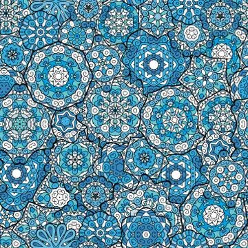 Seamless oriental ornamental pattern. Vector laced decorative background with イラスト素材