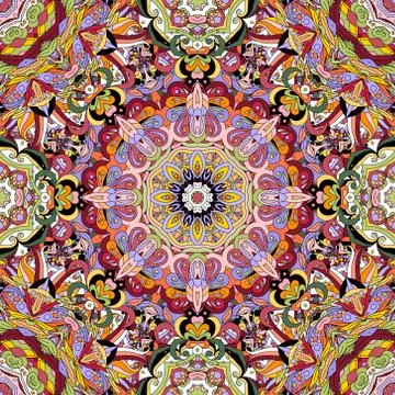 Seamless oriental ornamental pattern. Vector laced decorative background with Illustrazione stock