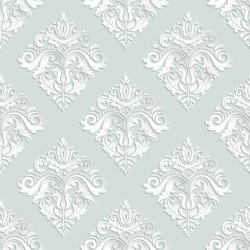 Seamless Oriental Pattern With 3D Elements Illustrazione stock