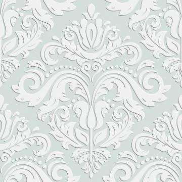 Seamless Oriental Pattern With 3D Elements Illustrazione stock