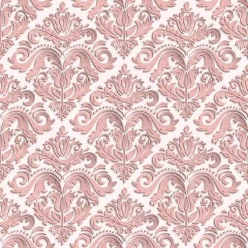 Seamless Oriental Pattern With 3D Elements Stock Illustration