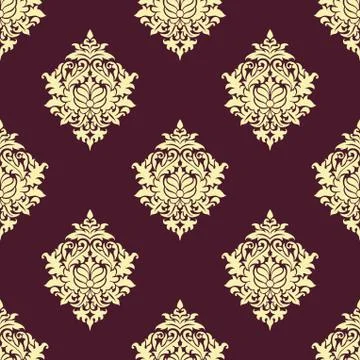 Seamless oriental pattern with lush flowers Stock Illustration