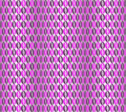 Seamless Oriental Pattern of Ovals of Geometric Shapes, Purple Color Stock Illustration