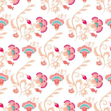 Seamless oriental style vector pattern Stock Illustration