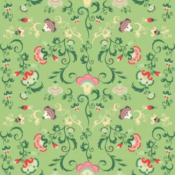 Seamless oriental tribal vector pattern Stock Illustration