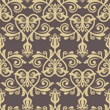 Seamless Oriental Vector Golden Background Stock Illustration