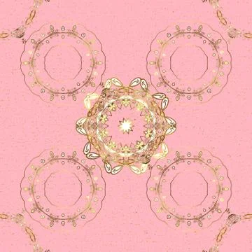 Seamless. Oriental vector pattern with arabesques and floral elements. Vintage p Stock Illustration