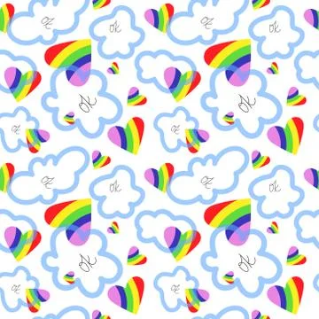 Seamless original pattern. Concept of hope symbol in coronavirus pandemic in Stock-Illustration