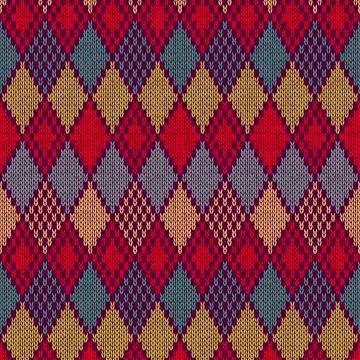 Seamless Ornament Pattern. Knitting swatch Stock Illustration